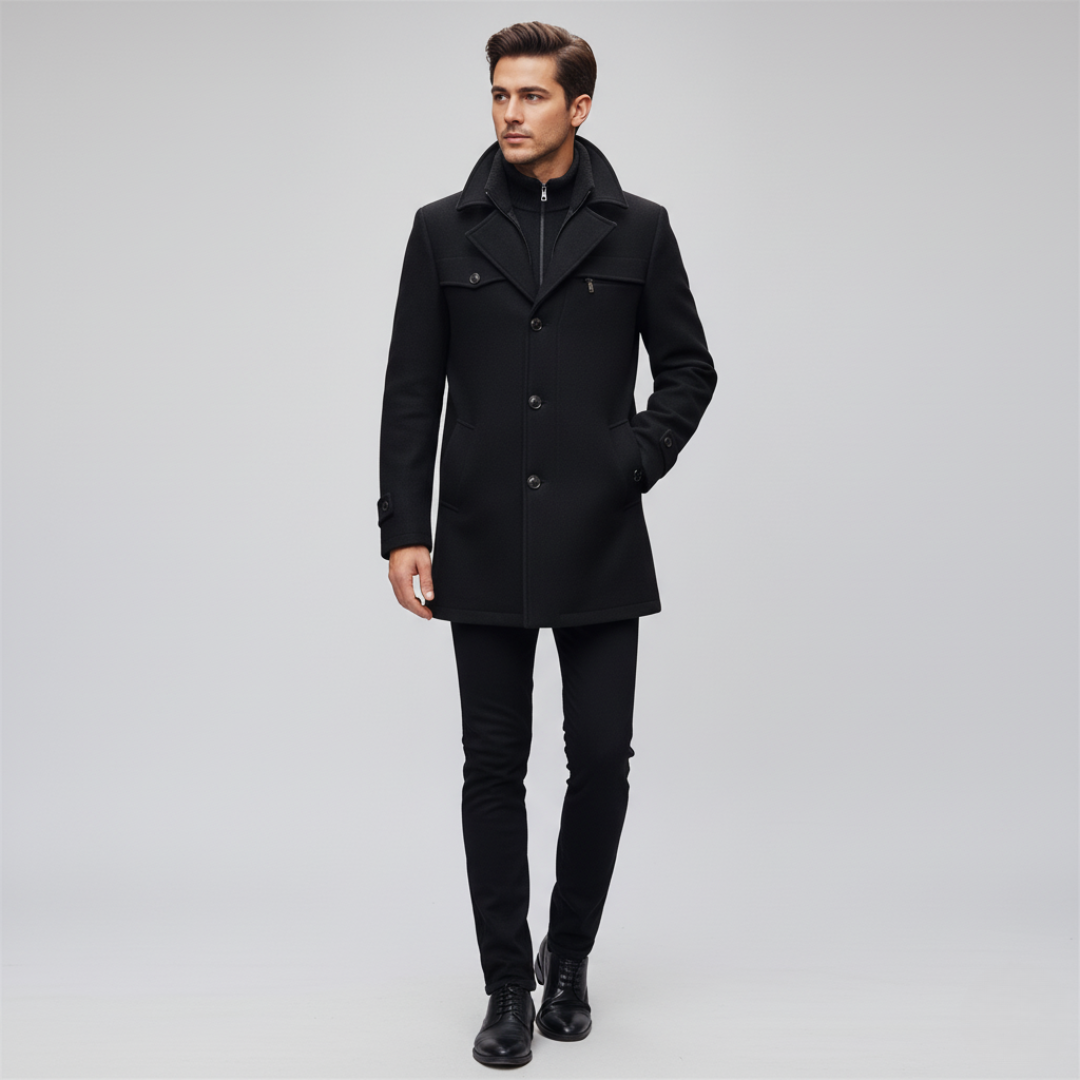 Men's Coat with High Collar