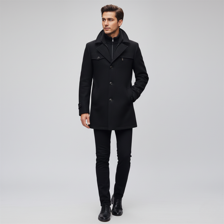 Cappotto da uomo con colletto alto