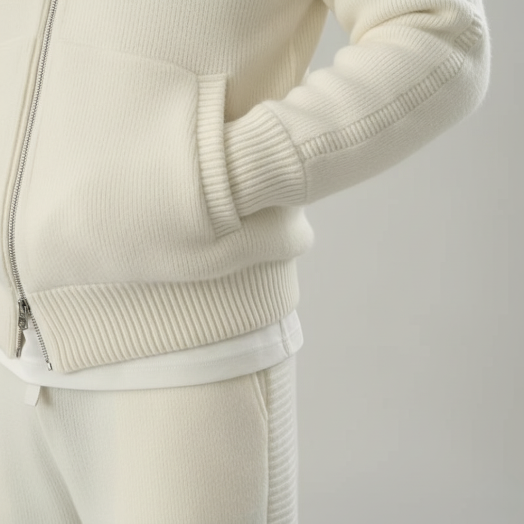 Men's Wool Knit Zip Jacket