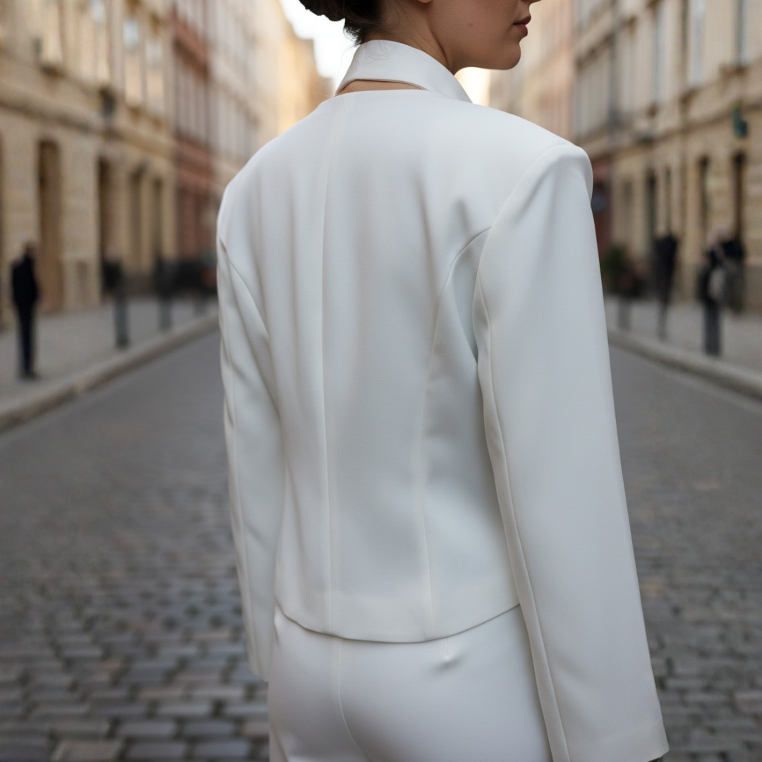 Women's Fitted Blazer with V-Neck
