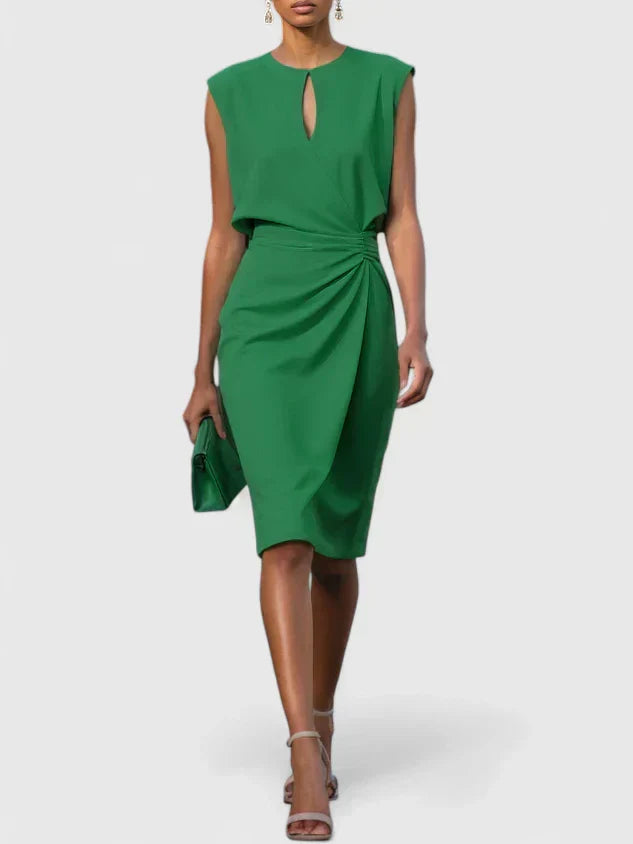 Elegant Slim Fit Sleeveless Satin Dress for Women