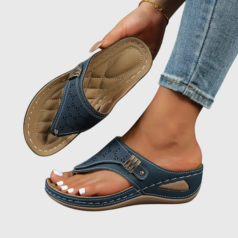 Women's Orthopedic Leather Sandals with Anatomical Insole
