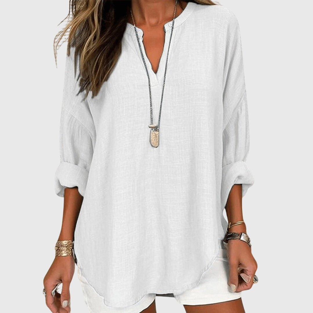 Women's Flowy Sleeveless Shirt with Buttons – Elegant