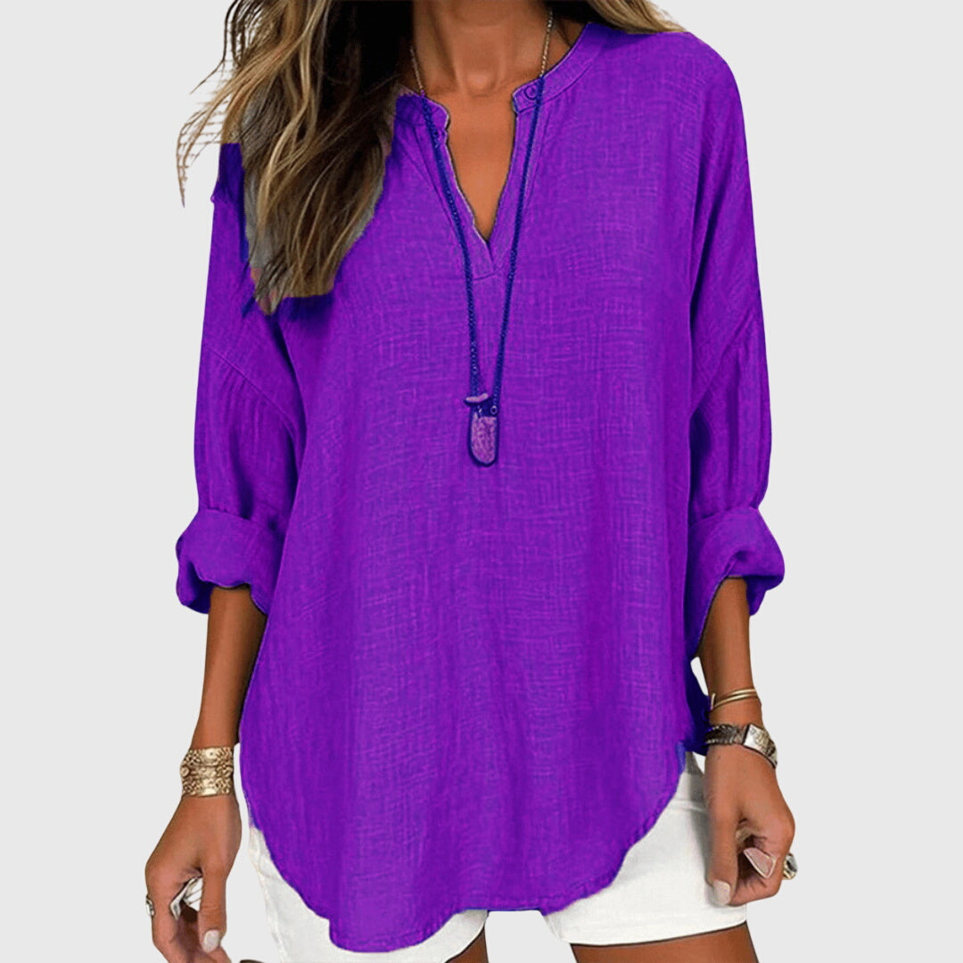 Women's Flowy Sleeveless Shirt with Buttons – Elegant