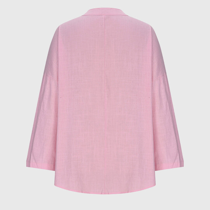 Camicia da donna fluida senza maniche con bottoni – Elegante