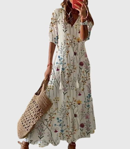 Women's Floral Viscose Sleeveless Dress