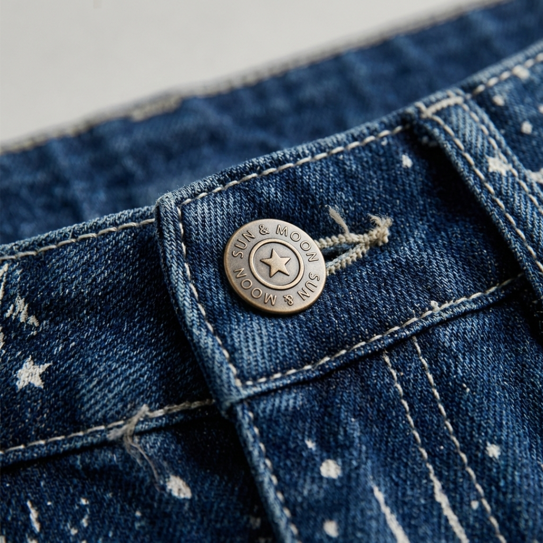 Wide Leg Women's Jeans with Faded Wash