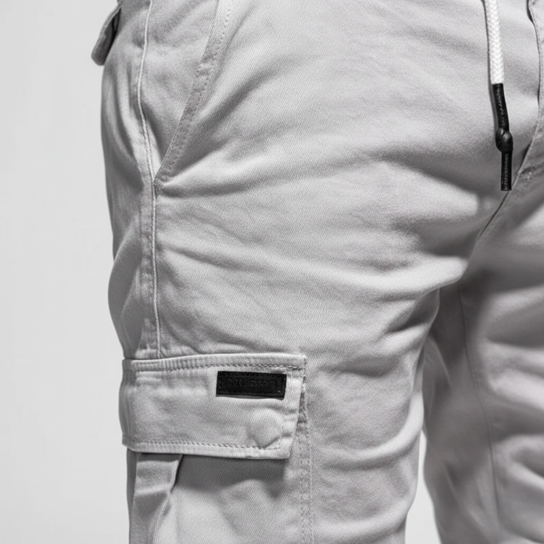 Men's Elastic Cotton Cargo Bermuda Shorts