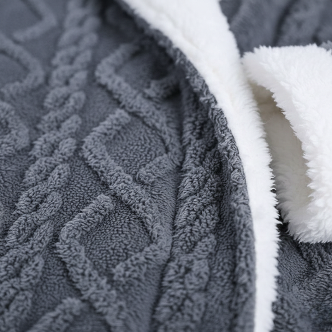 Women's Soft Blend Bathrobe with Hood and Cable Knit Texture