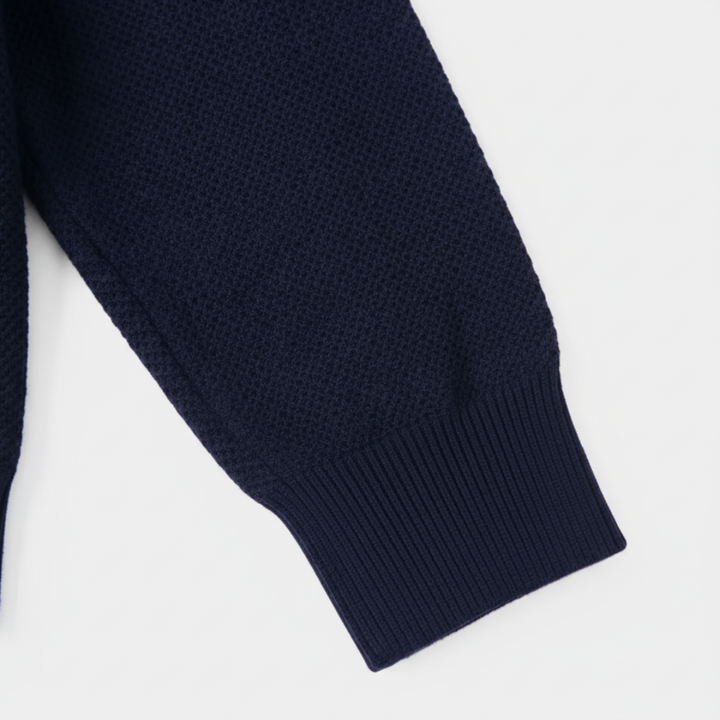 Men's Cardigan with Buttons and Collar in Yarn