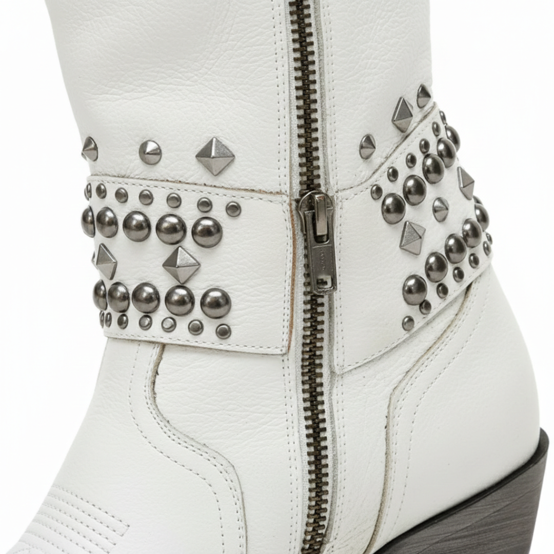 Knee-High Cowboy Boots with Orthopedic Studs for Women