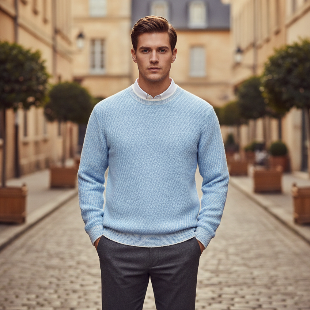 Men's Crew Neck Pullover Melange Pattern