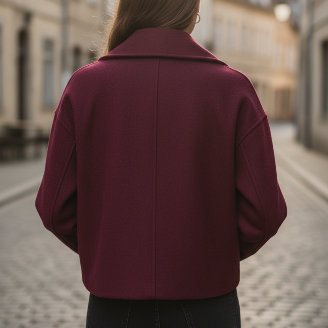 Short Women's Jacket in Mixed Material