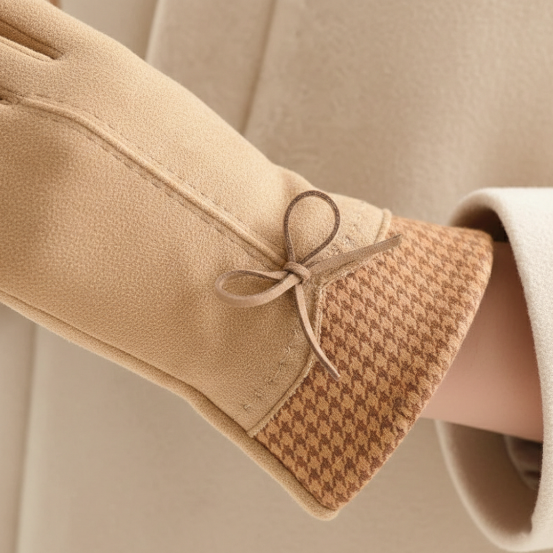Women's Gloves with Bow Detail