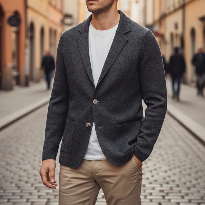 Men's Cardigan Jacket with Lapels