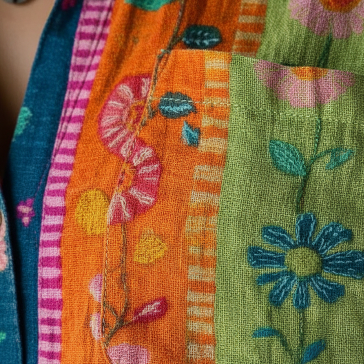 Camicia da donna a maniche lunghe con motivo floreale