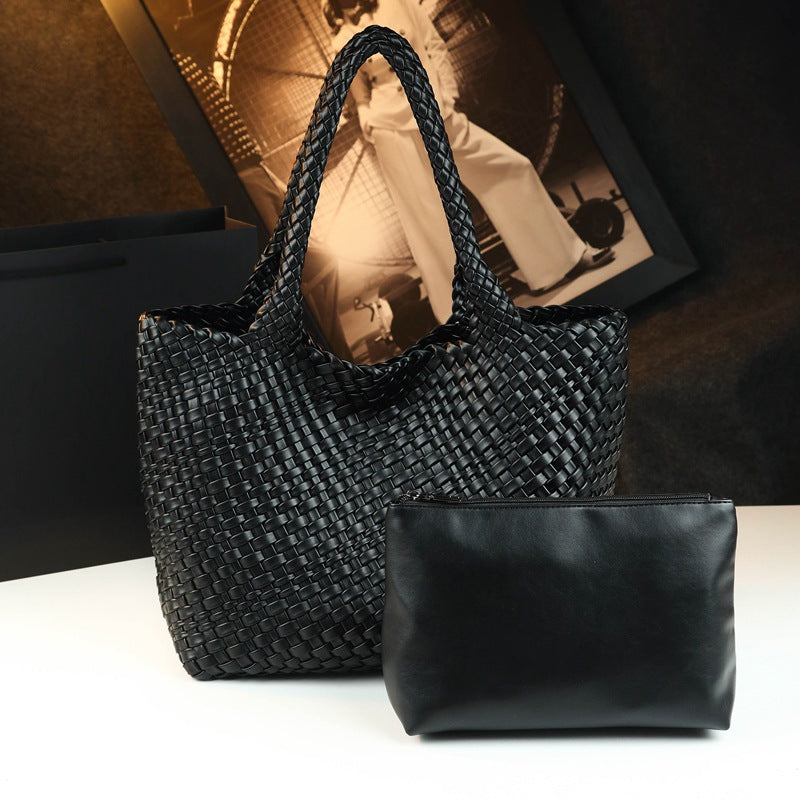 Women's Woven Leather Tote Bag