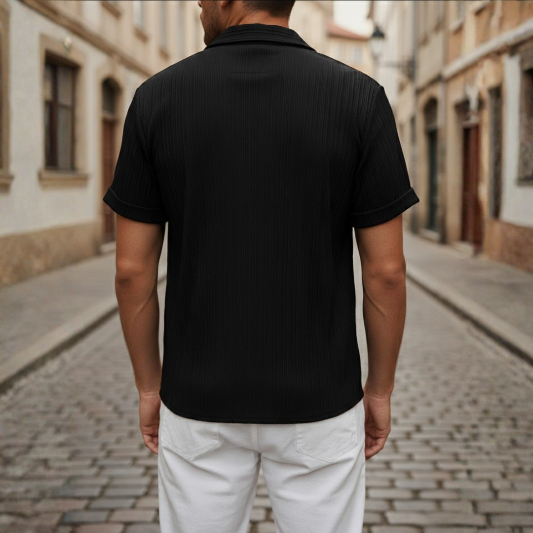 Men's Summer Coordinated Ribbed Shirt and Pants Set