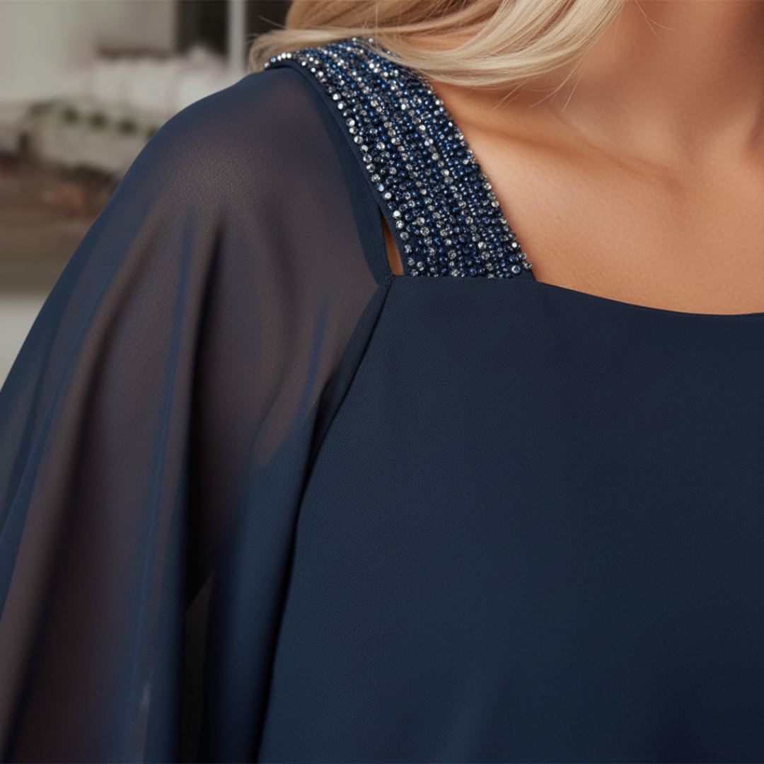 Elegant Women's Jumpsuit with Layered Top and Pants