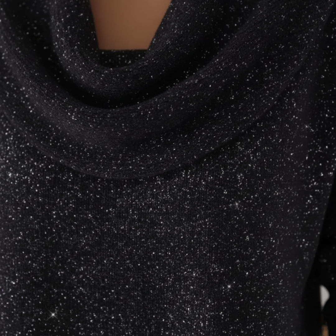 Women's Lurex Sweater with High Neck