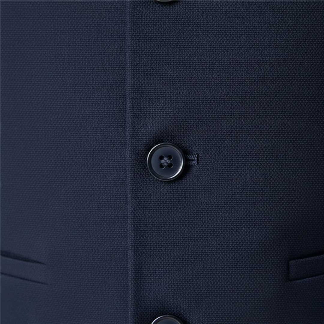 Men's Slim Fit Stretch Fabric Waistcoat with V-Neck and Buttons