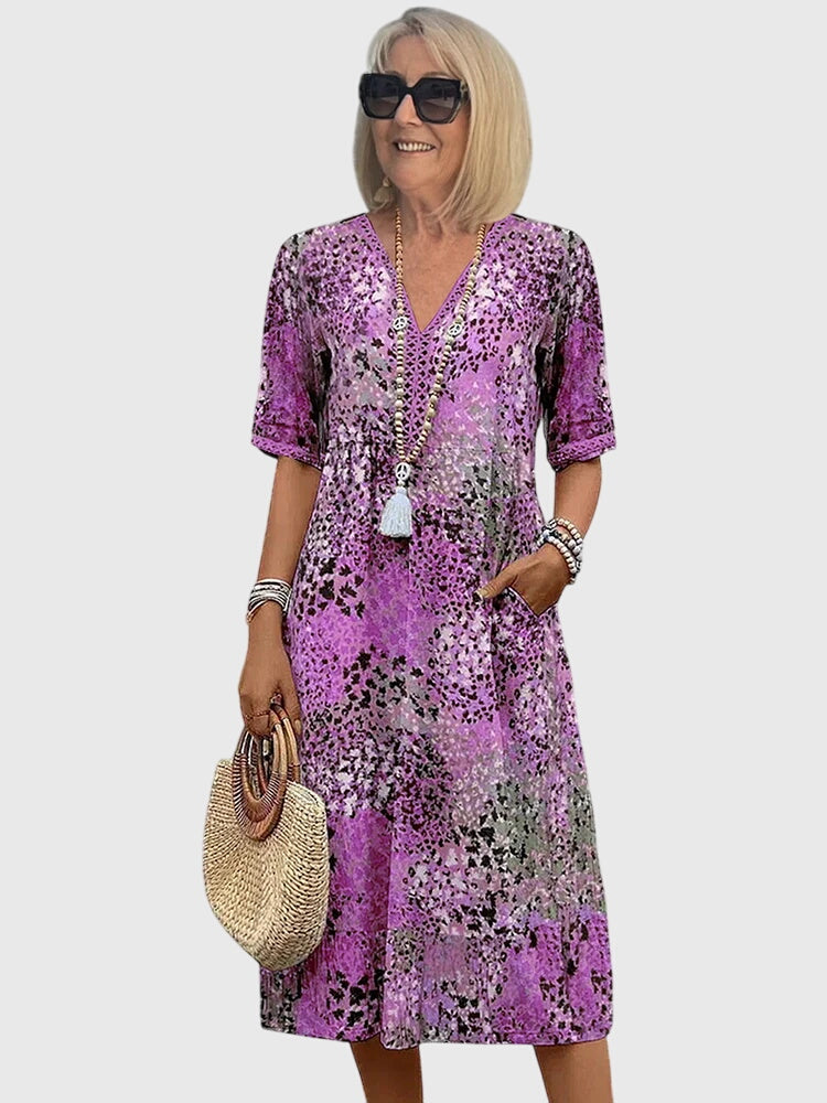 Elegant Floral Midi Dress for Women