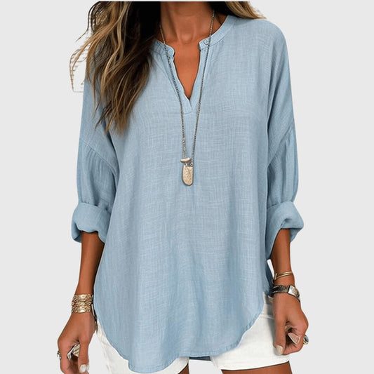 Women's Flowy Sleeveless Shirt with Buttons – Elegant