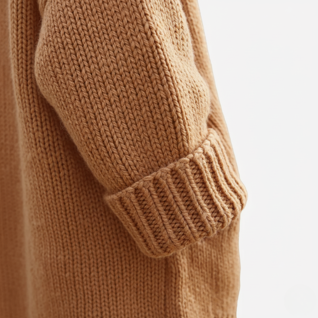 Women's Oversized Cardigan with Hood in Mixed Fibers