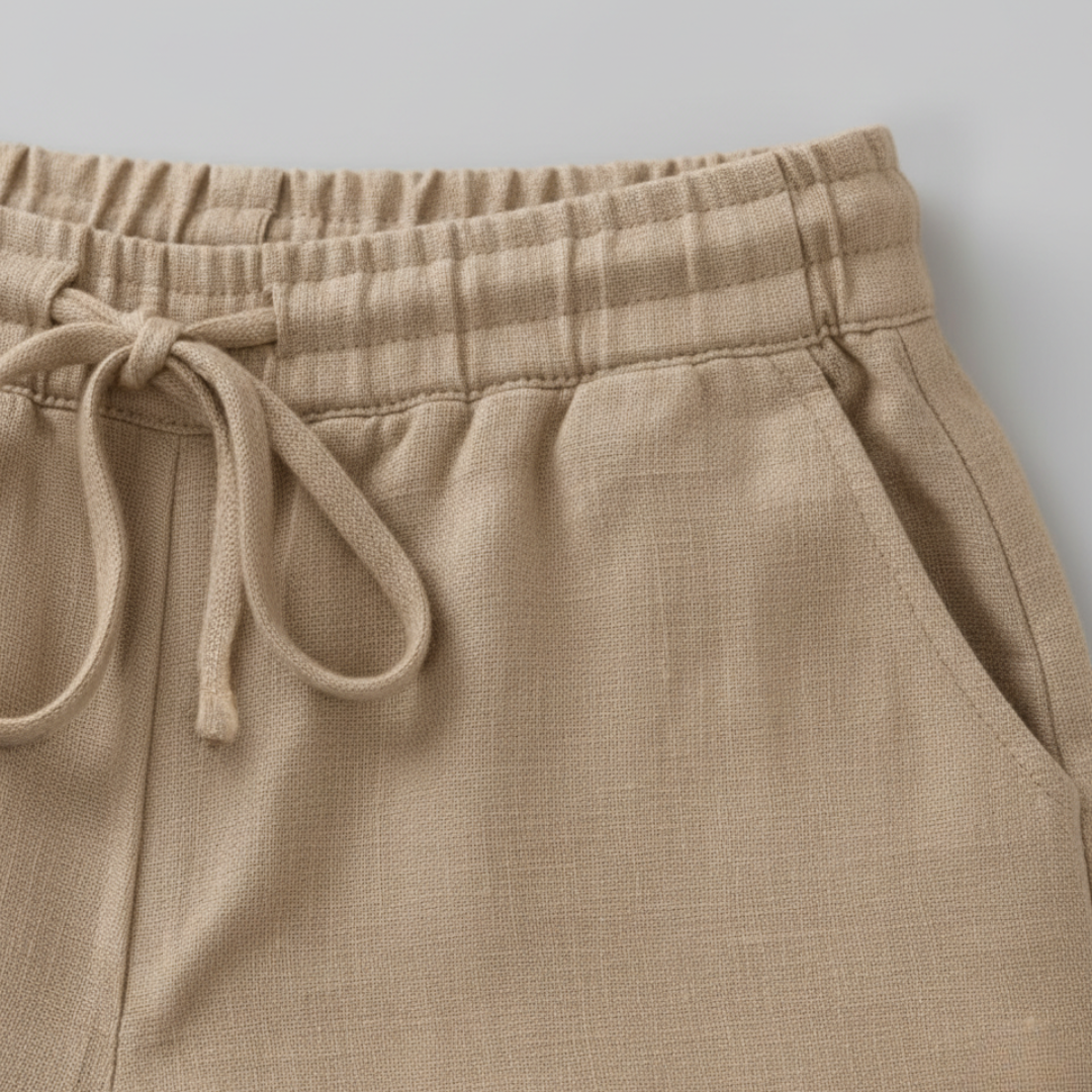 Women's Linen Blend Drawstring Shorts