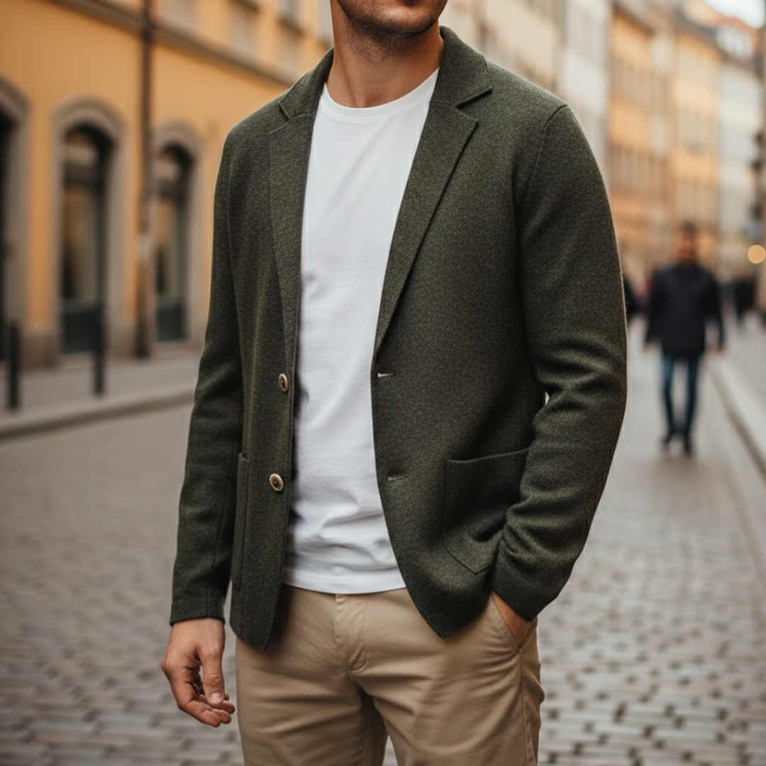 Men's Cardigan Jacket with Lapels