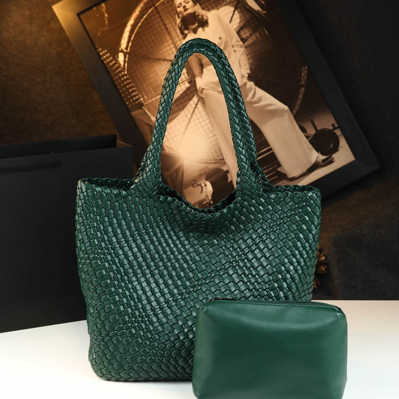 Women's Woven Leather Tote Bag
