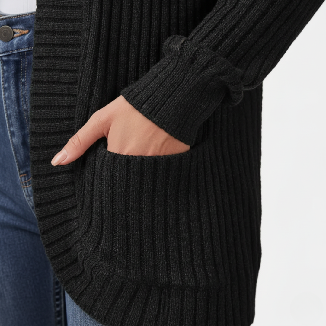 Women's Knitted Cardigan with Pockets Available