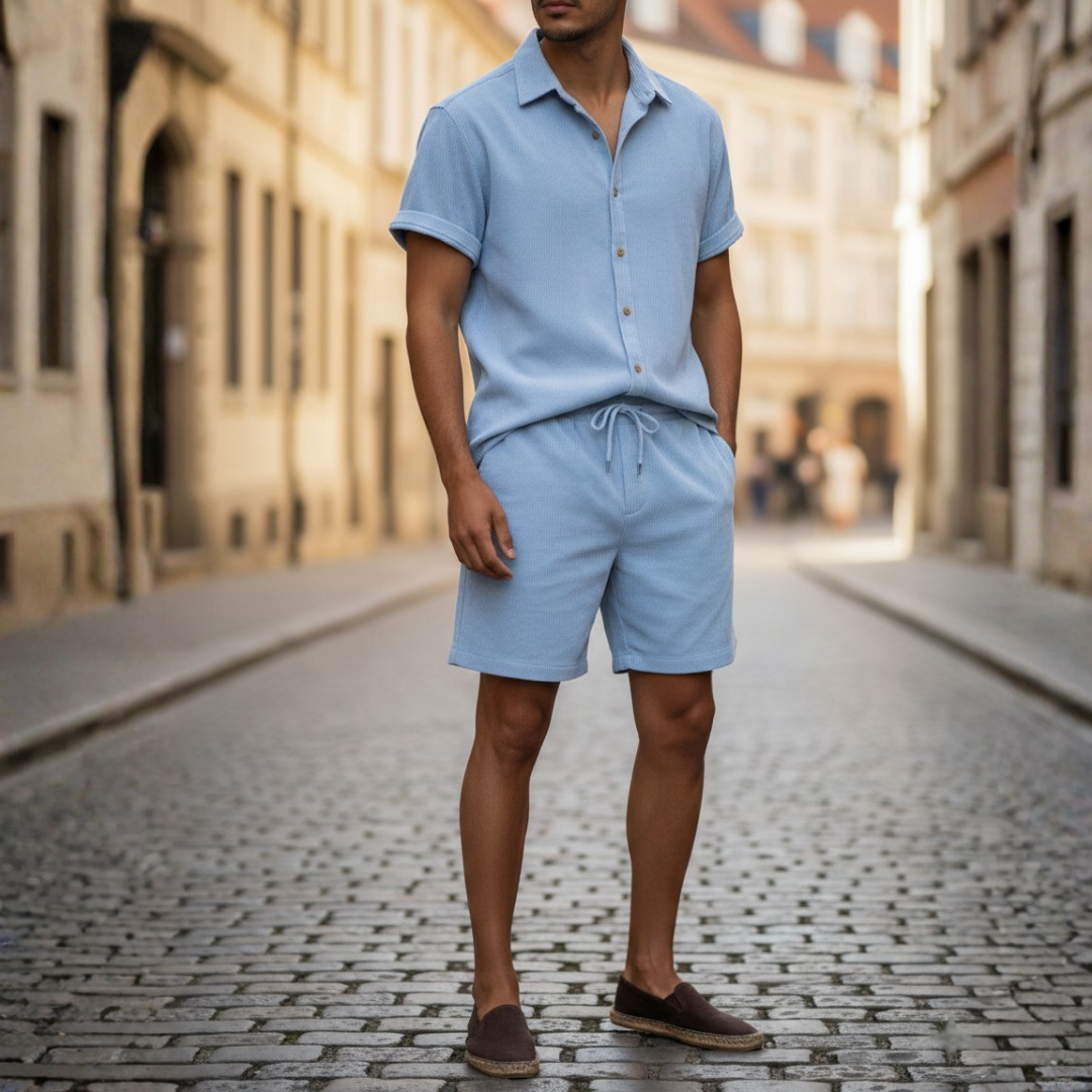 Men's Summer Complete Set: Shirt and Coordinated Shorts