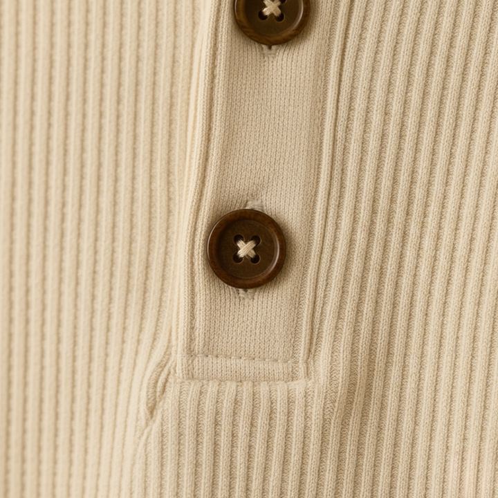 Men's Long Sleeve Henley Knit Shirt