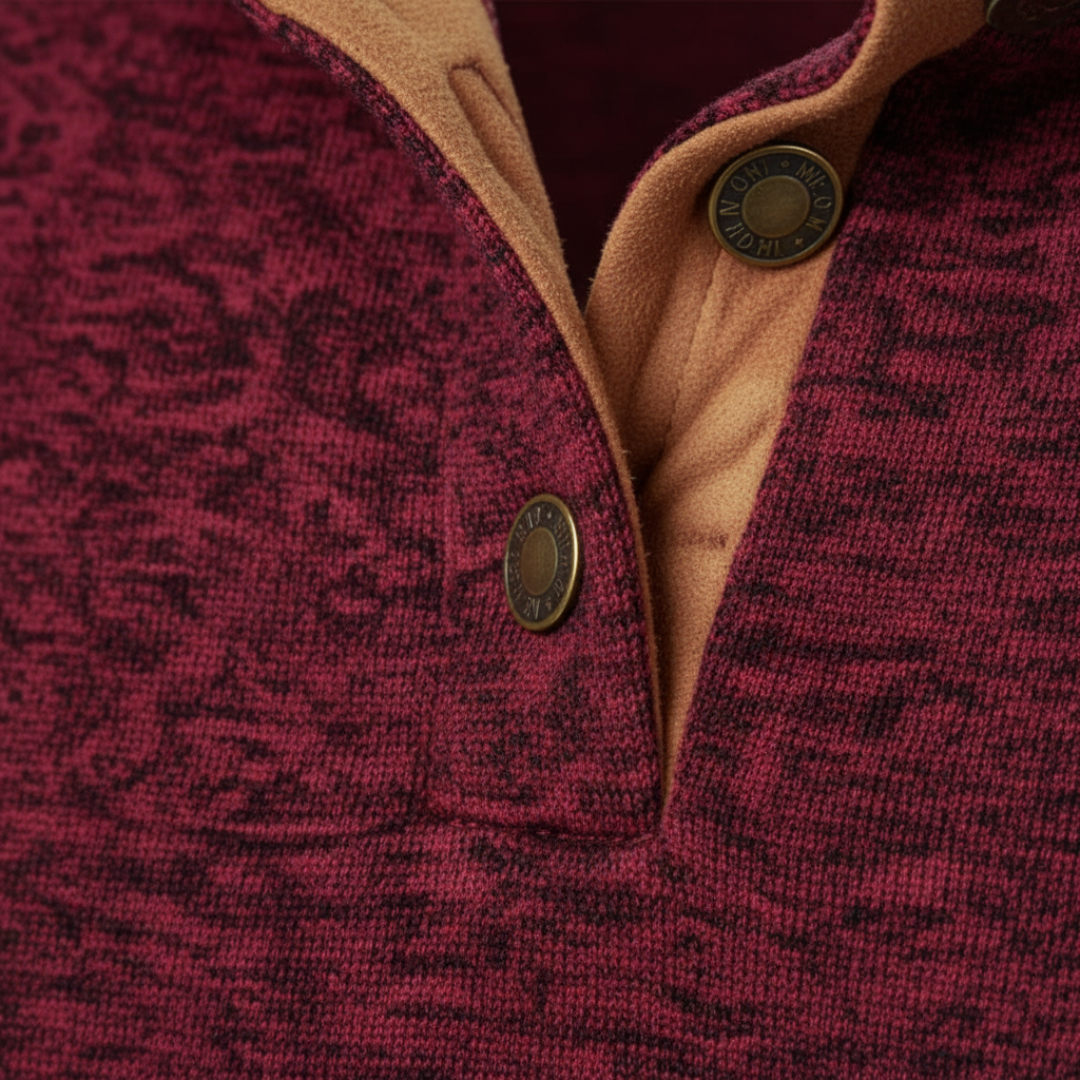 Men's Winter Pullover with High Collar Pattern