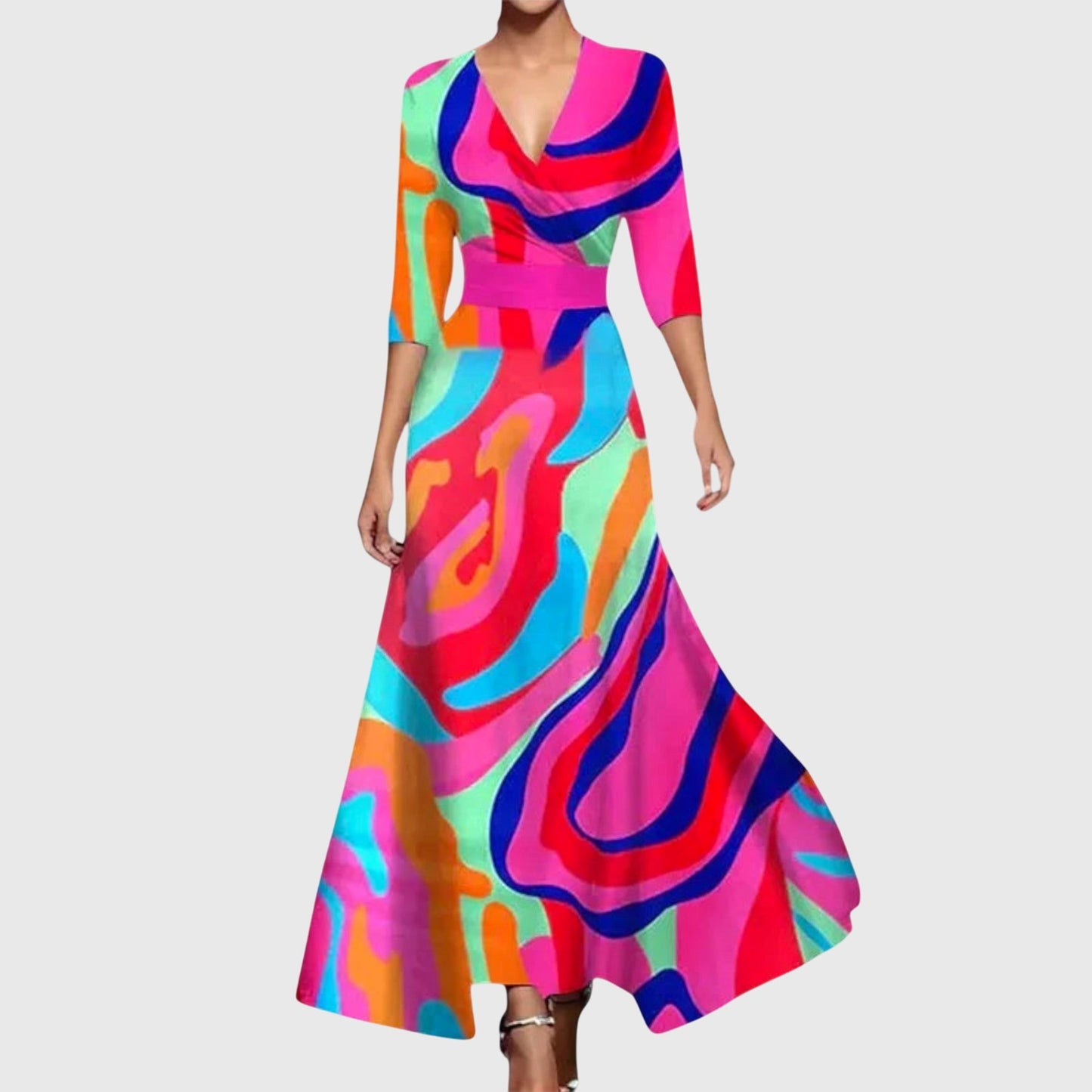 Elegant Women's Velvet Sleeveless Long Sleeve Dress