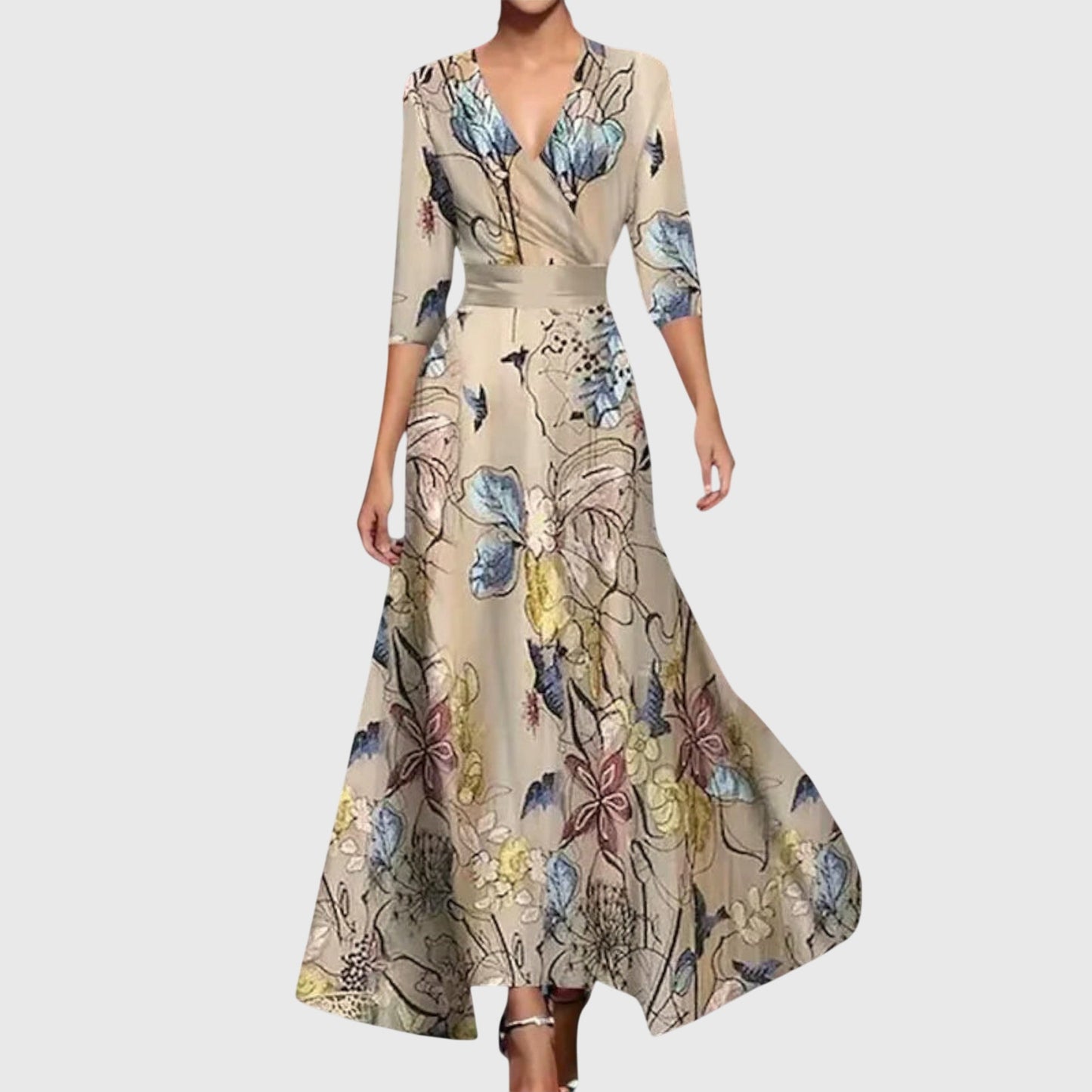 Elegant Women's Velvet Sleeveless Long Sleeve Dress