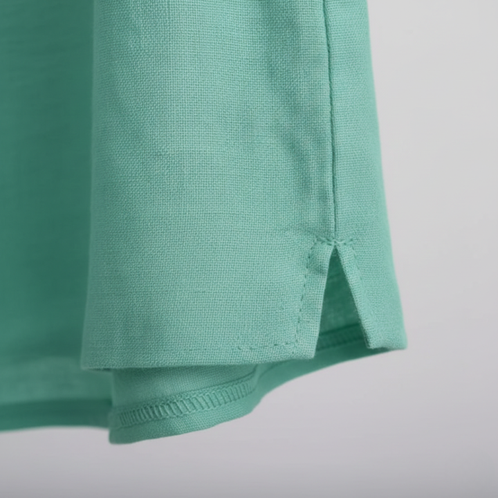 Blusa a maniche corte con scollo rotondo tinta unita da donna