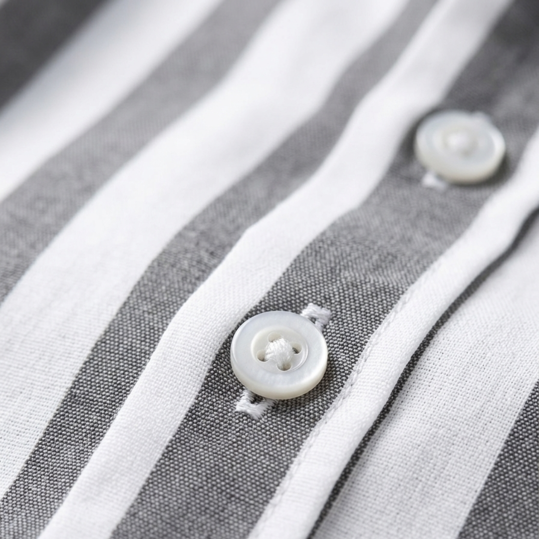 Men's Slim Fit Vertical Striped Shirt in White