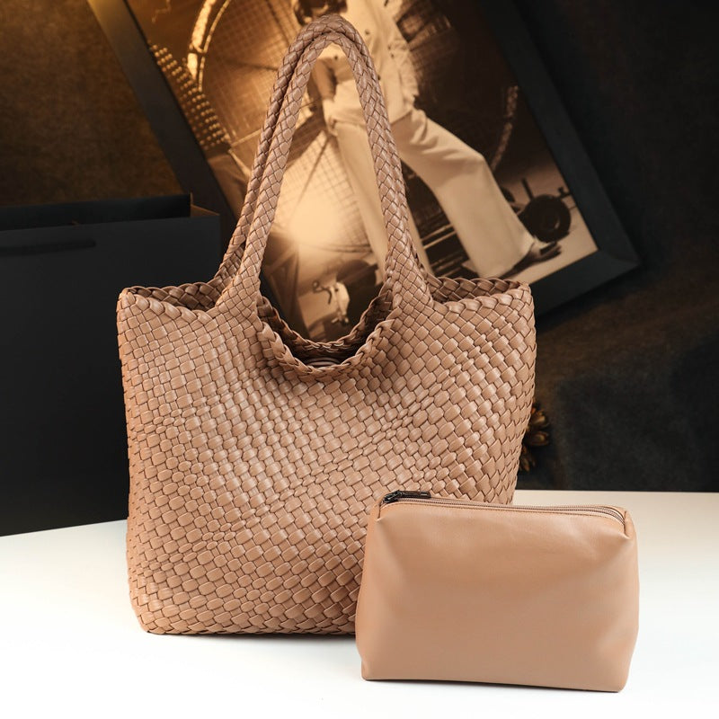 Women's Woven Leather Tote Bag