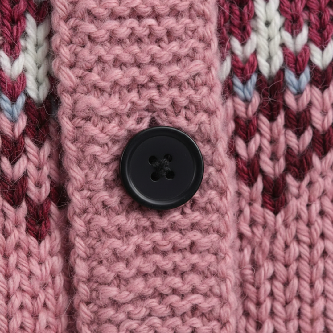 Women's Short Jacket in Mixed Material with Notched Collar and Buttons