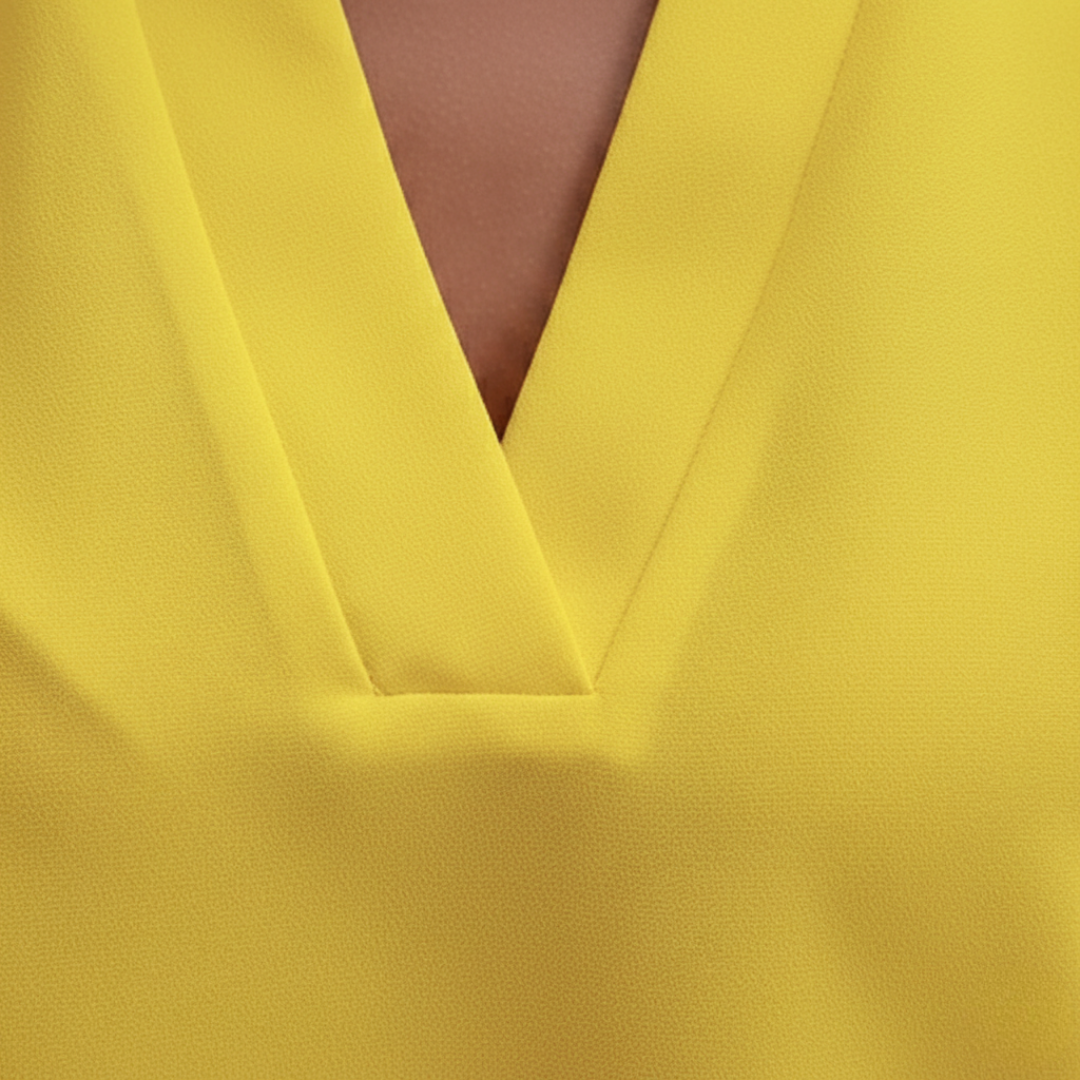V-Neck Blouse in Pistachio with Short Sleeves for Women