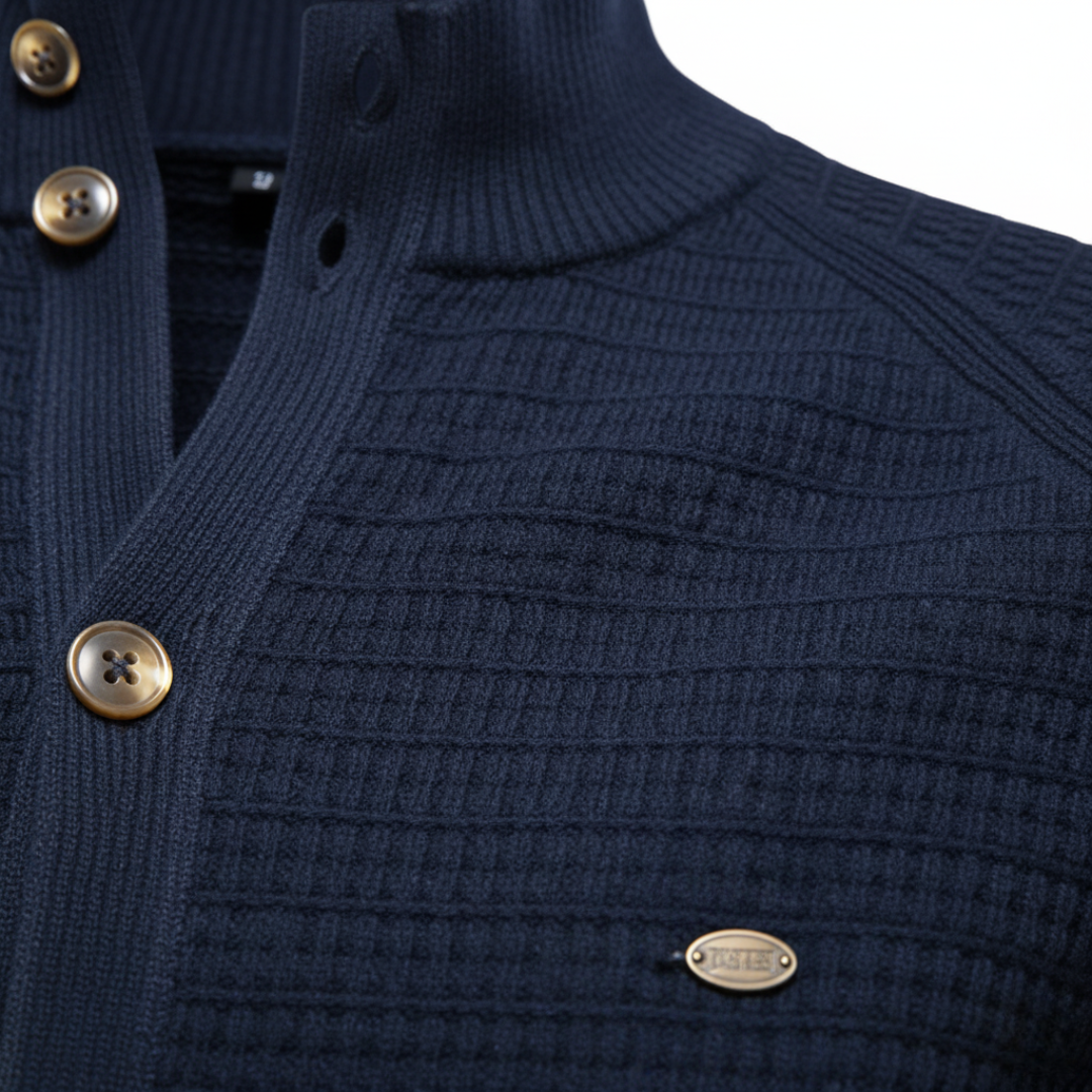 Men's Cardigan in Soft Yarn with Buttons
