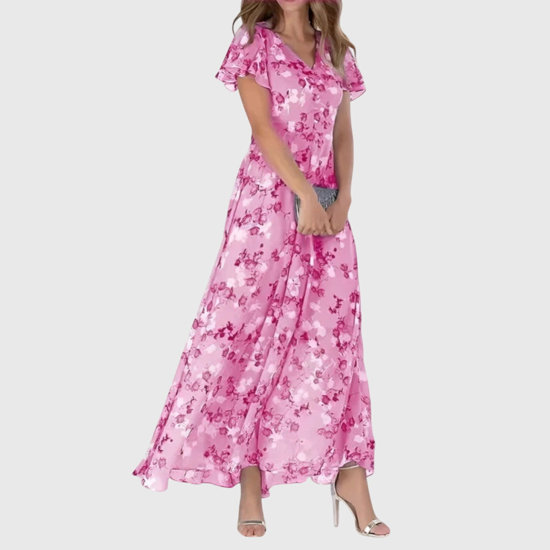Women's Velvet Sleeveless Slim Fit Floral Dress