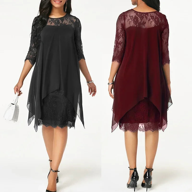 Ann™ | Quarter Sleeve Chiffon Dress 2
