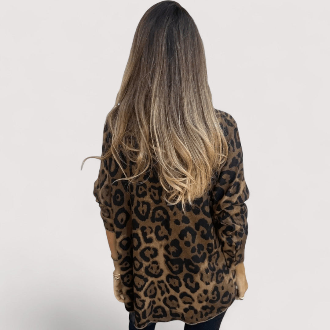 Top leggero con stampa leopardata