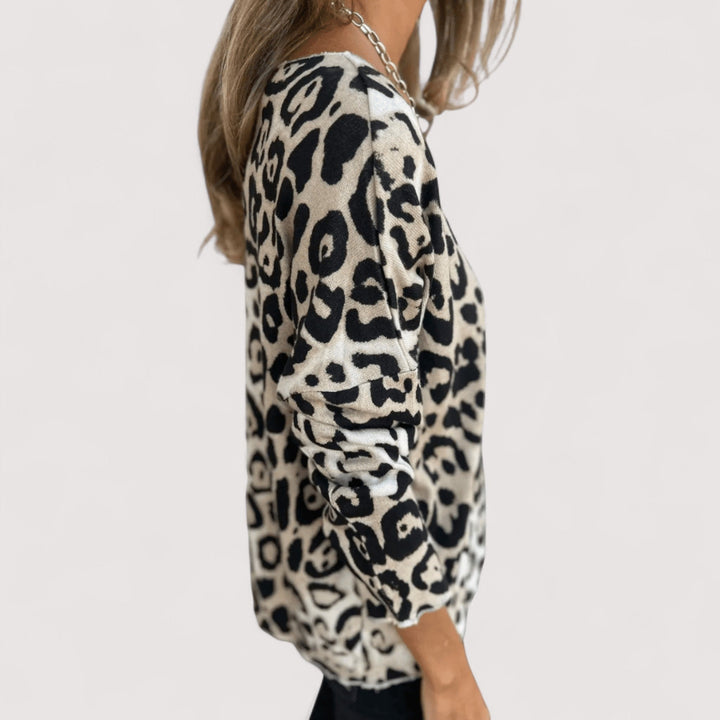 Top leggero con stampa leopardata