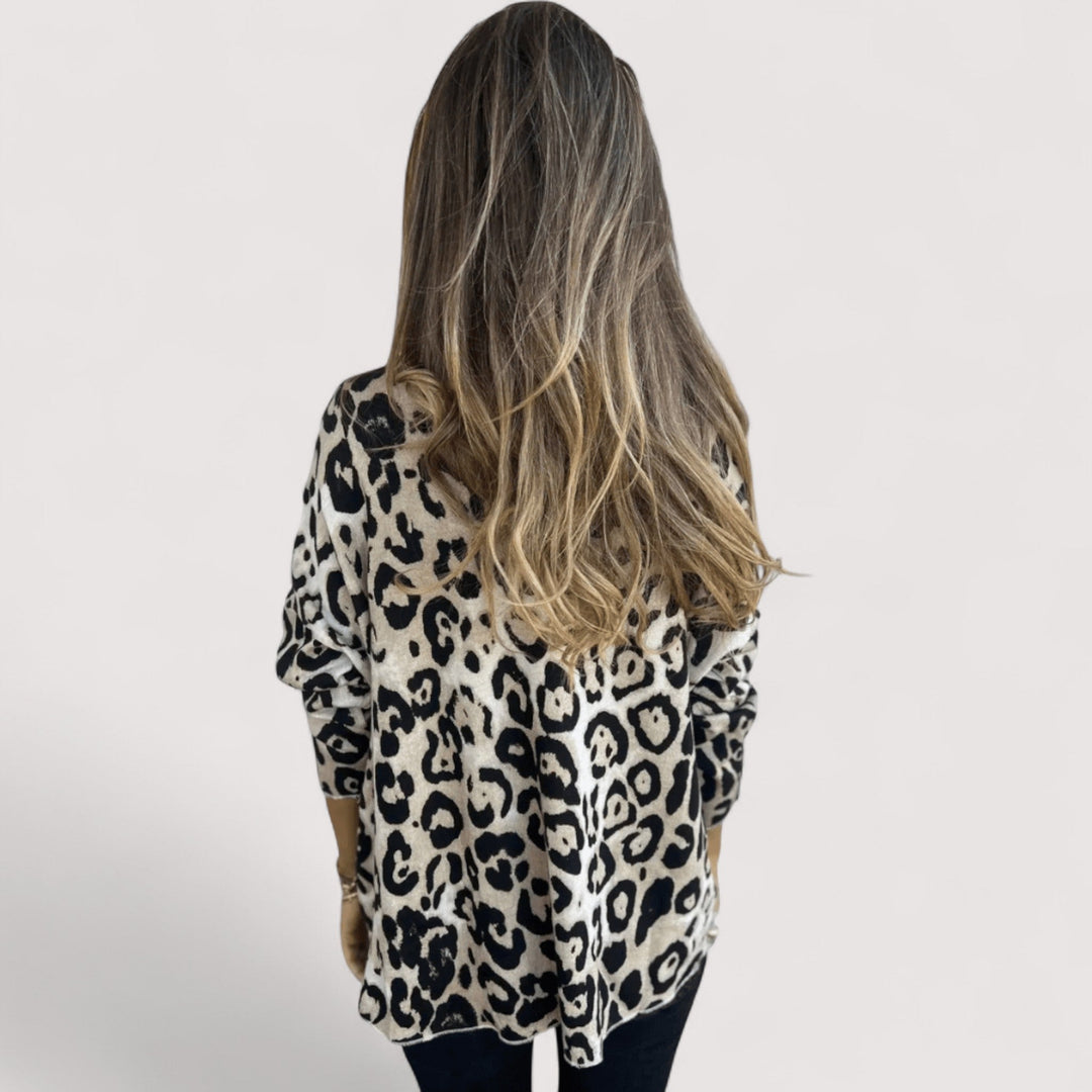 Top leggero con stampa leopardata