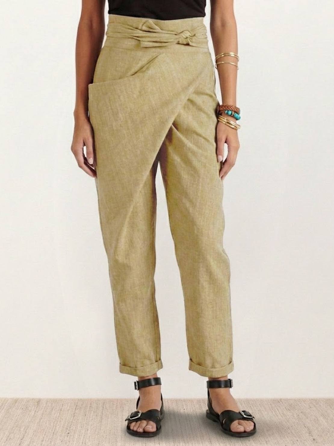 Atlas | Women's High Waist Wrap Front Cropped Tapered Pants 11