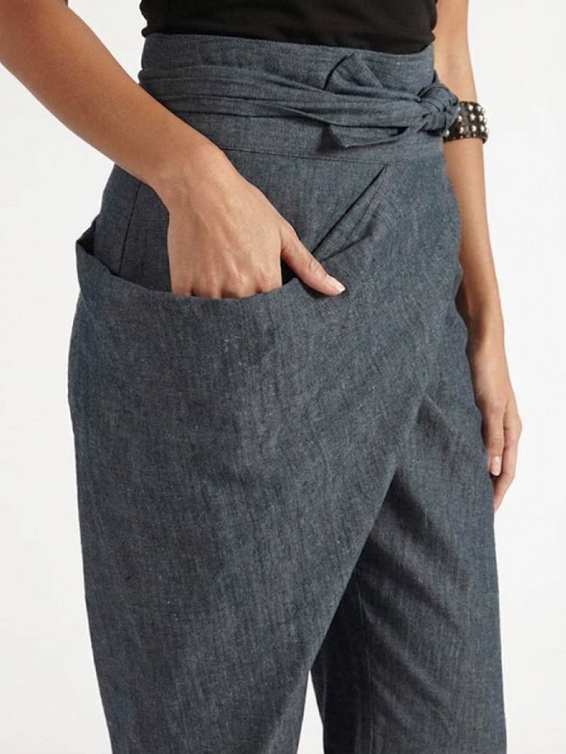 Atlas | Women's High Waist Wrap Front Cropped Tapered Pants 3